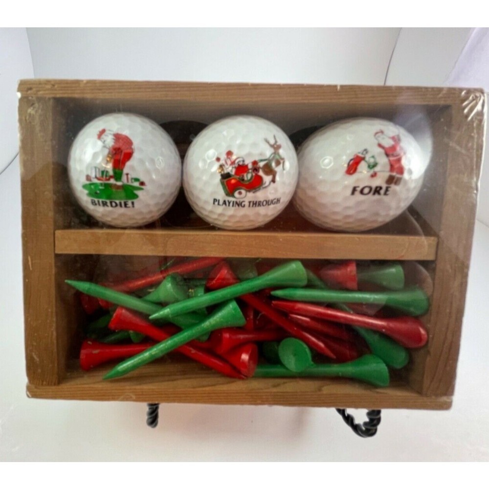 Set of 3 Golf Balls‎ and Tees Christmas by unique impressions Portland Oregon